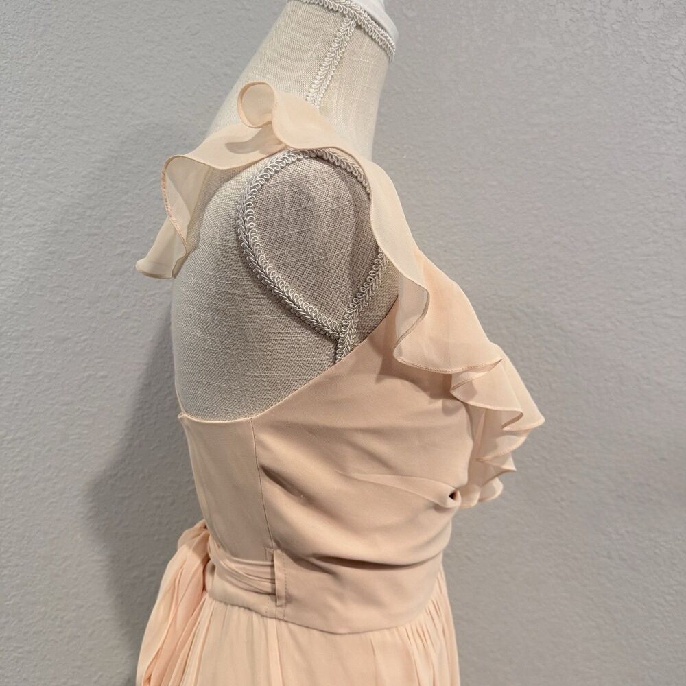 Ceremony by Joanna August Lacy Ruffle Trim Wrap Chiffon Gown Dress Size XS - Picture 8 of 13